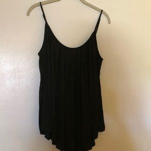 Black pleated blouse, perfect for layering. Gently used.